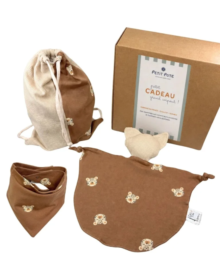 Petit Pote - Coffret naissance Doudou Bavoir – Taille unique / Sauge