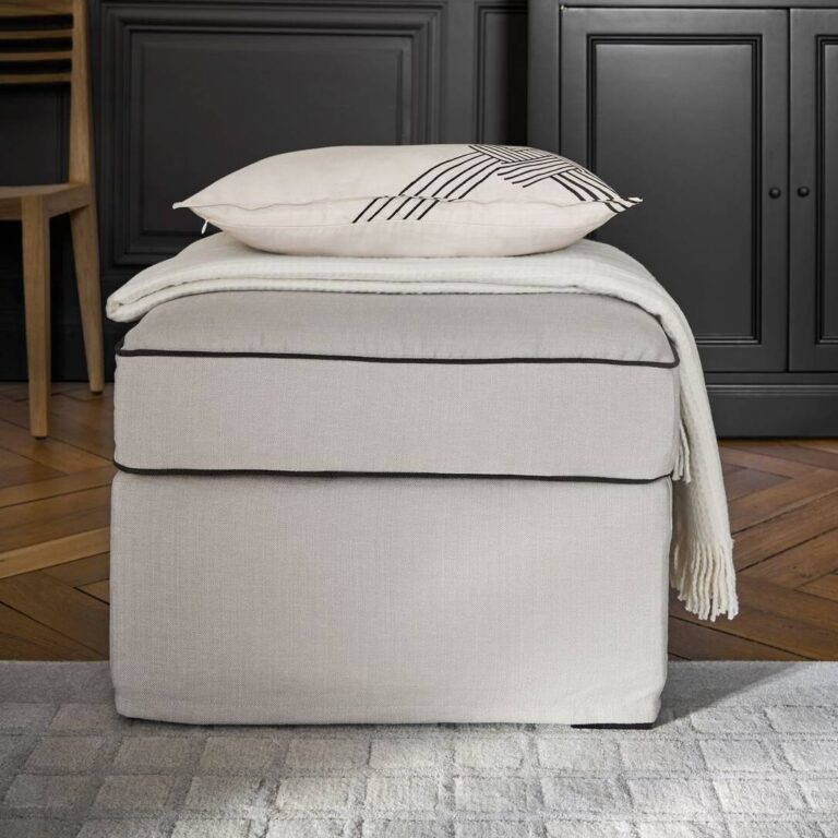 CAMIF SIGNATURE - Pouf coton/lin déhoussable Margot