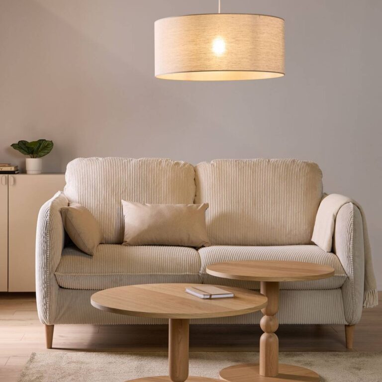 ESSENTIELS PAR CAMIF - Abat-jour pour suspension lin 60 cm Roseline