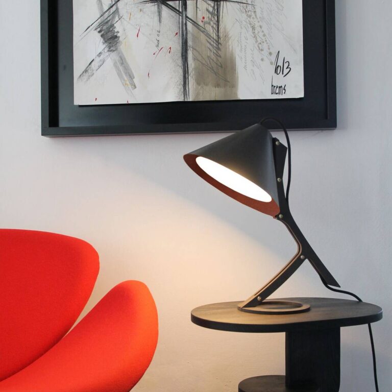CAMIF SIGNATURE - Lampe à poser Silence cuir noir