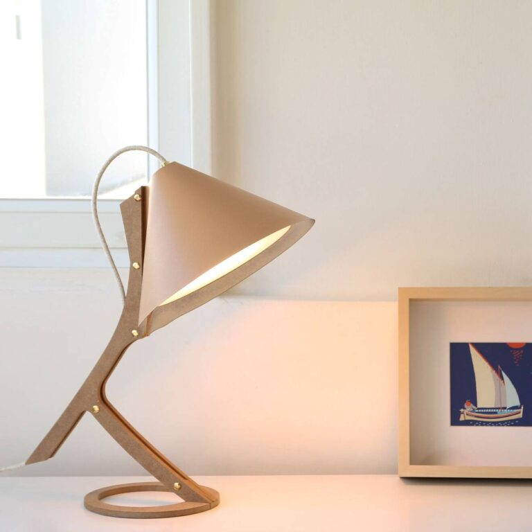 CAMIF SIGNATURE - Lampe à poser Silence cuir beige