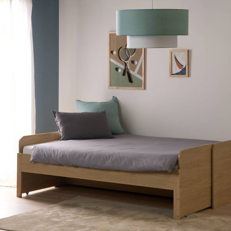 ESSENTIELS PAR CAMIF - Abat-jour pour suspension tissu blanc et vert 60 cm Rym