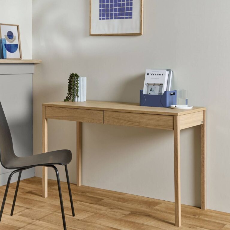 ESSENTIELS PAR CAMIF - Bureau décor bois 2 tiroirs Simon