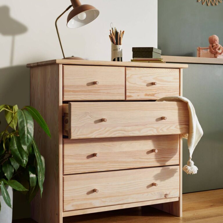 CAMIF SIGNATURE - Commode bois massif 5 tiroirs Iris
