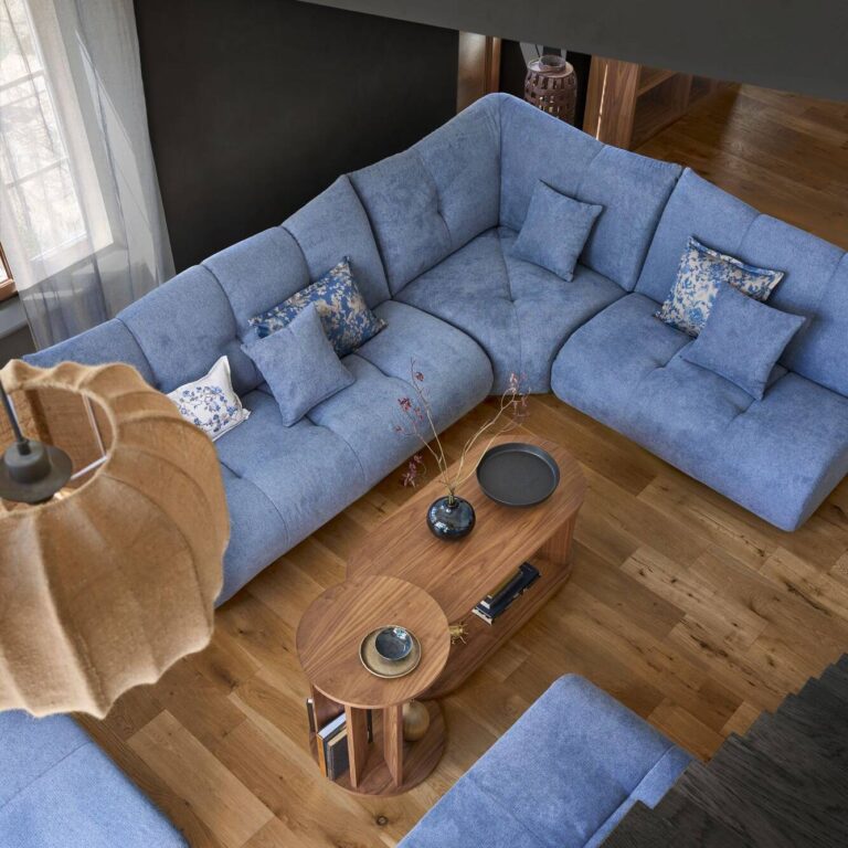 CAMIF SIGNATURE - Canapé d'angle modulable tissu avec pouf Benny