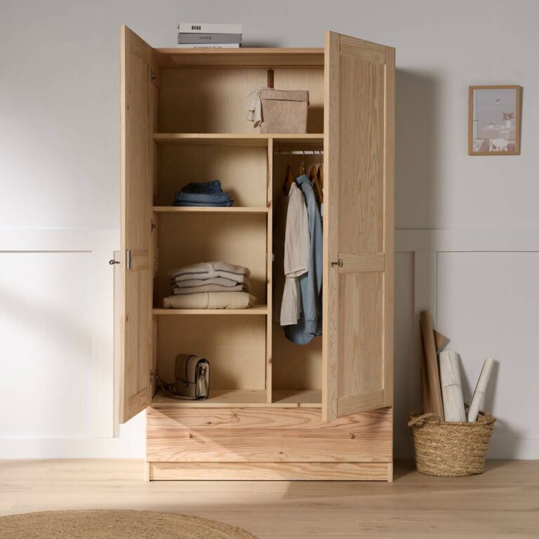 CAMIF SIGNATURE - Armoire bois massif 2 portes 1 tiroir Iris