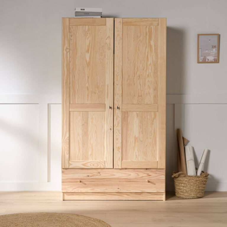 CAMIF SIGNATURE - Armoire bois massif 2 portes 1 tiroir Iris