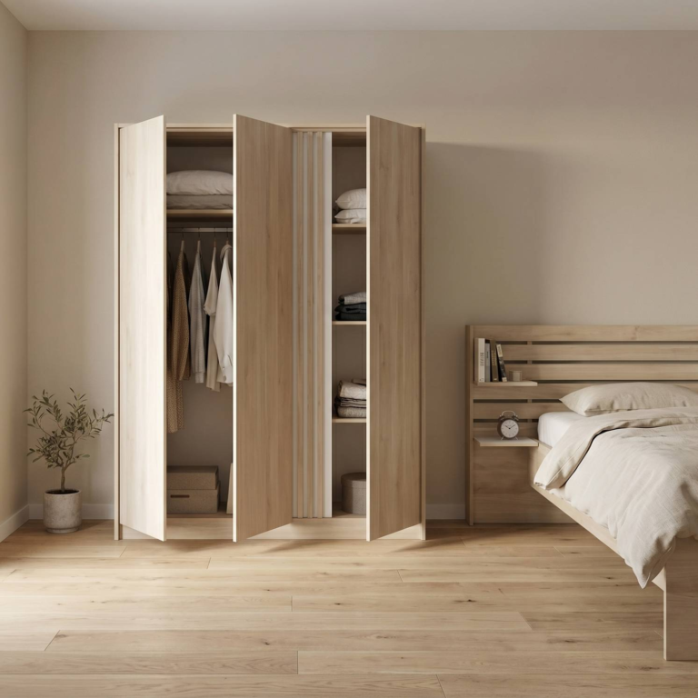 ESSENTIELS PAR CAMIF - Armoire 3 portes Palmyre