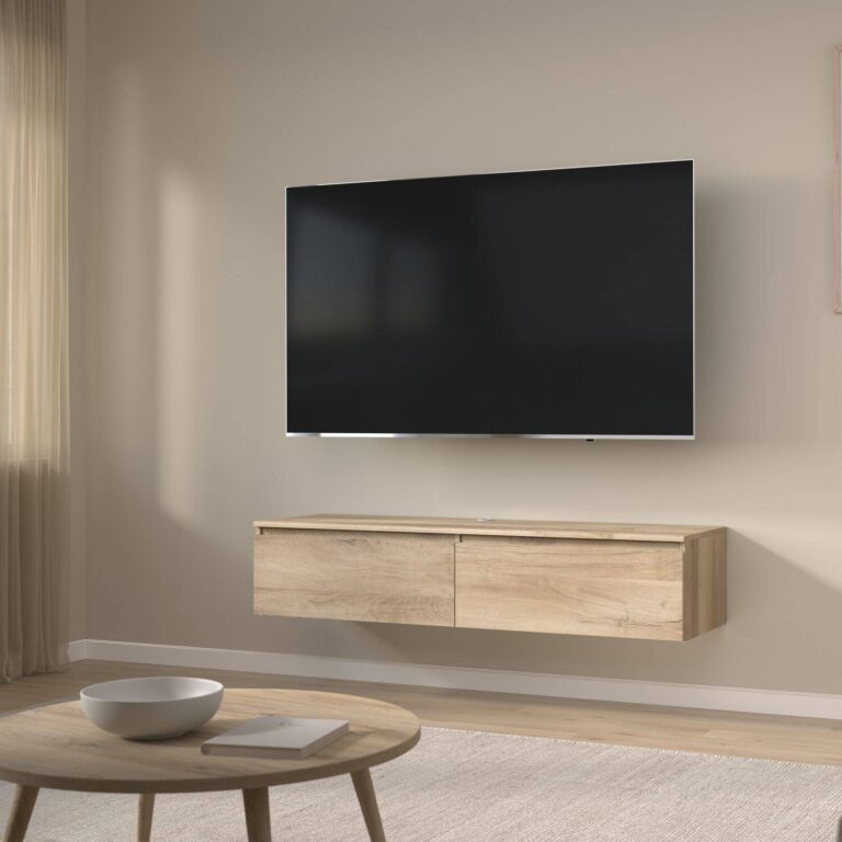 ESSENTIELS PAR CAMIF - Meuble TV décor bois 2 tiroirs Pedro