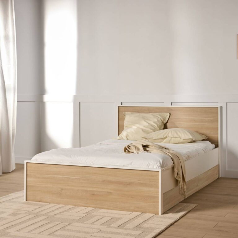 ESSENTIELS PAR CAMIF - Lit avec tiroir de rangement en option décor bois Palerme