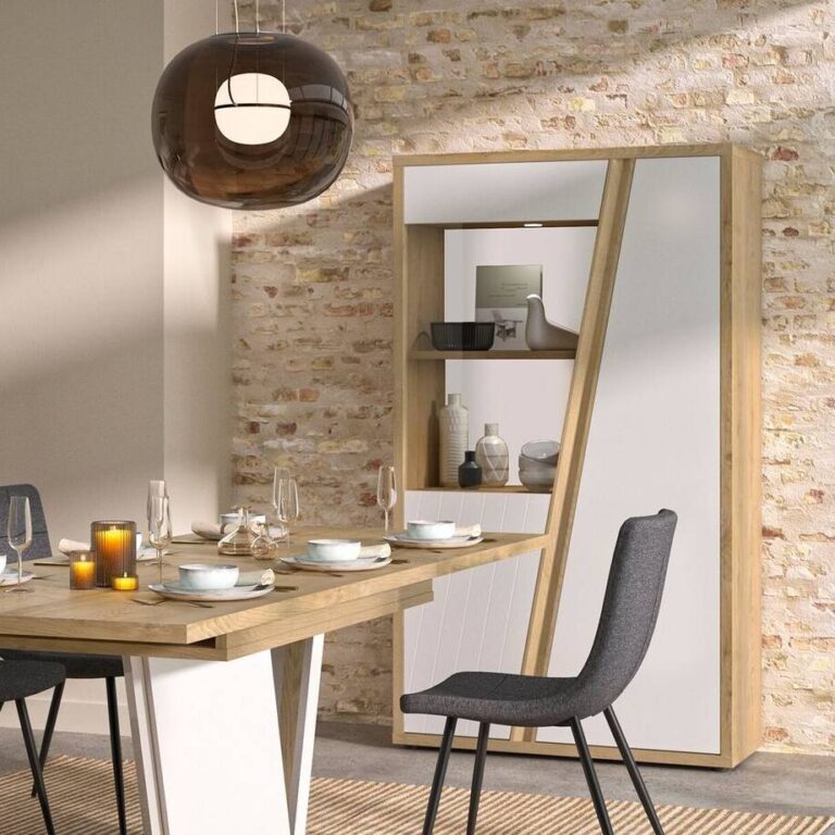 CAMIF SIGNATURE - Meuble vitrine décor bois et blanc 2 portes Gustave