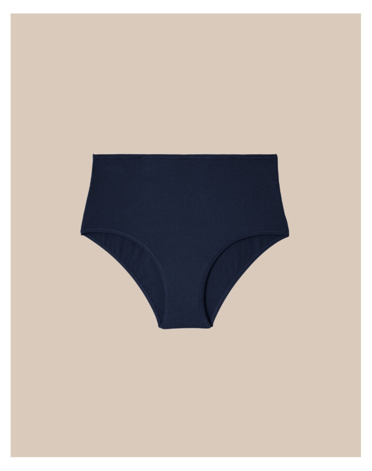 Maison Lemahieu - Culotte taille haute en Coton BIO - Bleu Minuit – XS