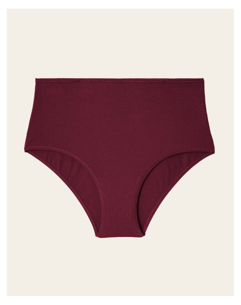Maison Lemahieu - Culotte taille haute en Coton BIO - Grenat – 2XL