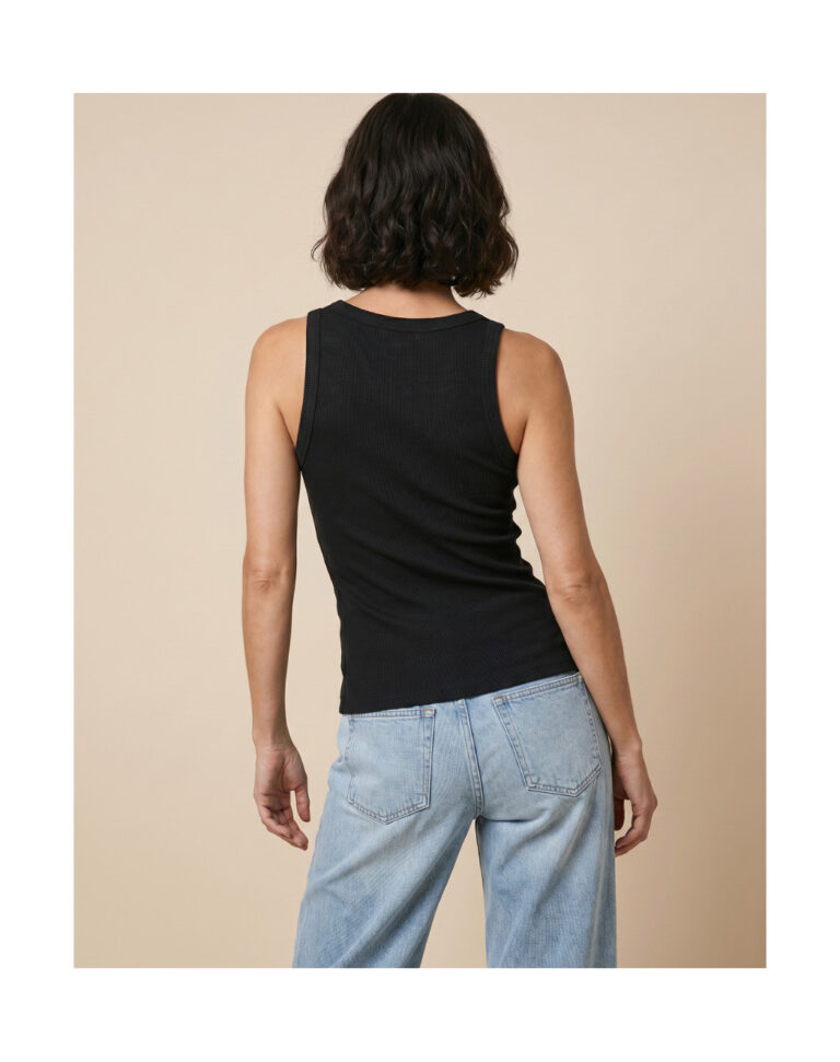 Maison Lemahieu - Débardeur côtelé - Noir – 2XL