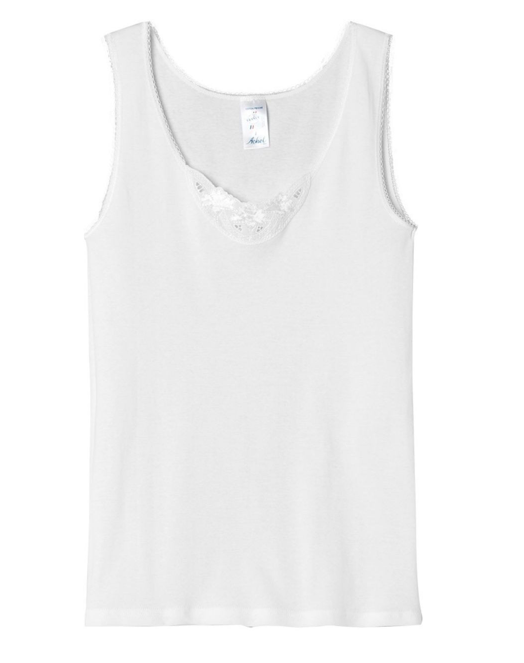 debardeur femme broderie anglaise Blanc