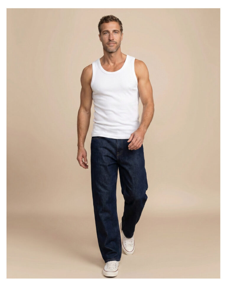 Maison Lemahieu - Débardeur Marcel côte 2x2 - Blanc – 3XL