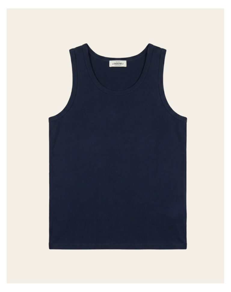 Maison Lemahieu - Débardeur Marcel en Coton BIO - Bleu Minuit – 2XL