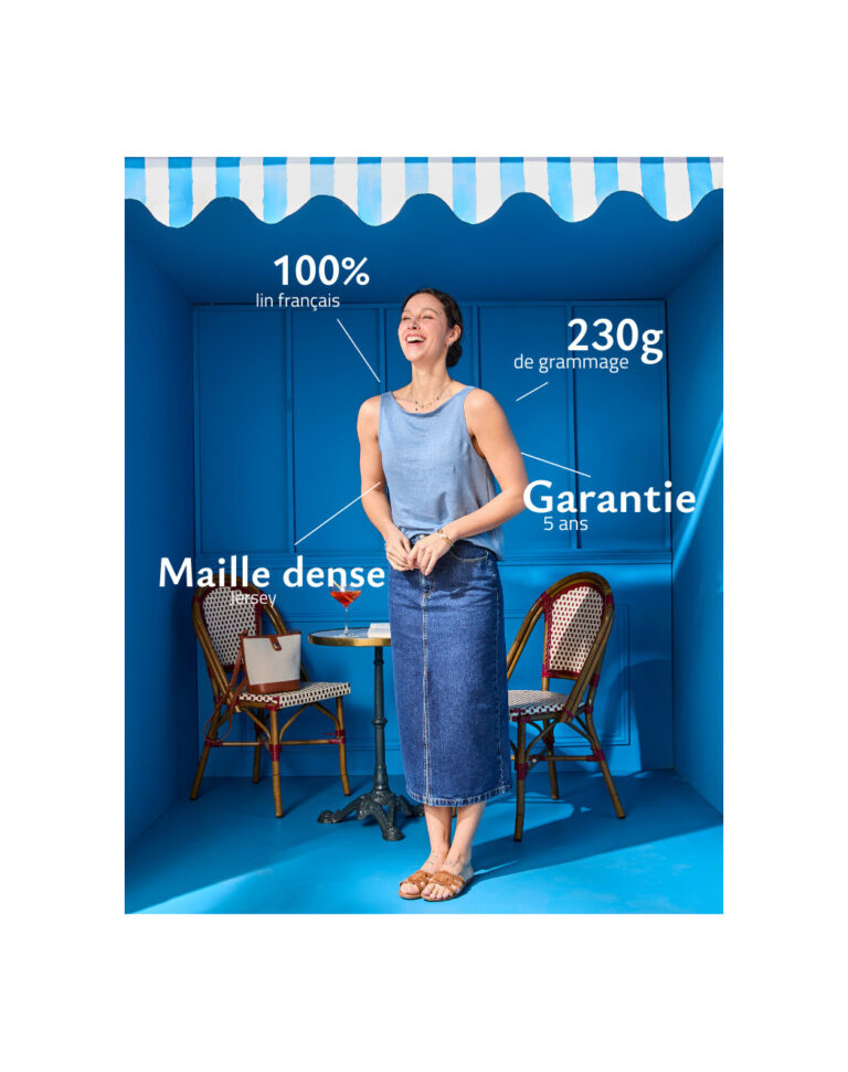 Maison Lemahieu - Débardeur recto-verso 100% Lin - Bleuet – M