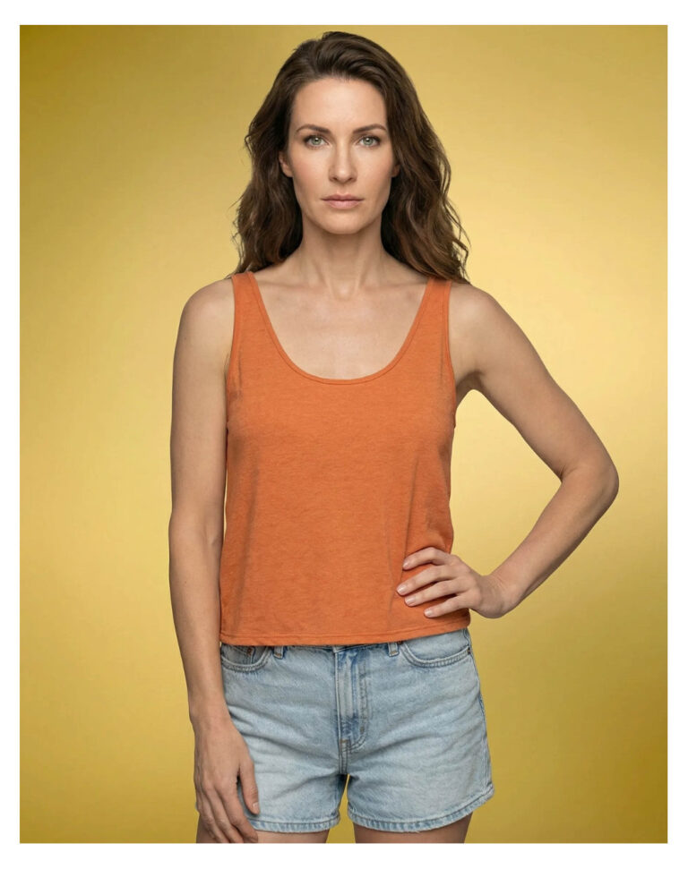 Maison Lemahieu - Débardeur recto-verso 100% Lin - Orange Mandarine – L
