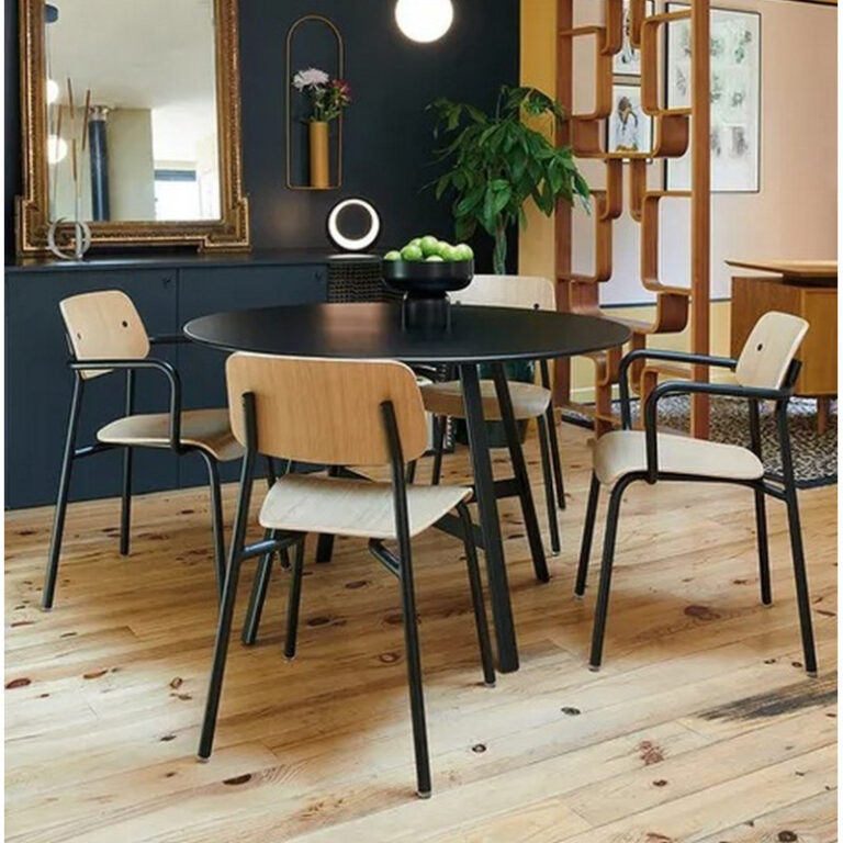 FERMOB - Fauteuil avec accoudoirs bridge FERMOB Studie chêne en bois et métal - 25 coloris