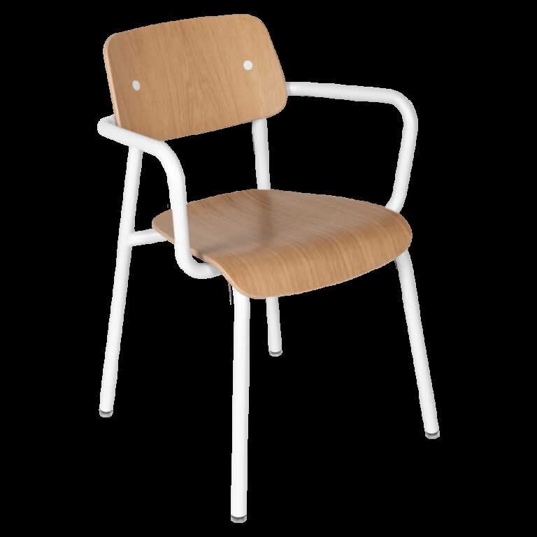 FERMOB - Fauteuil avec accoudoirs bridge FERMOB Studie chêne en bois et métal - 25 coloris