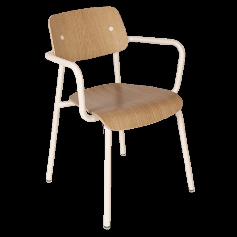 FERMOB - Fauteuil avec accoudoirs bridge FERMOB Studie chêne en bois et métal - 25 coloris