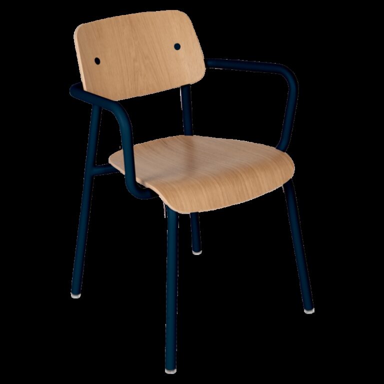 FERMOB - Fauteuil avec accoudoirs bridge FERMOB Studie chêne en bois et métal - 25 coloris