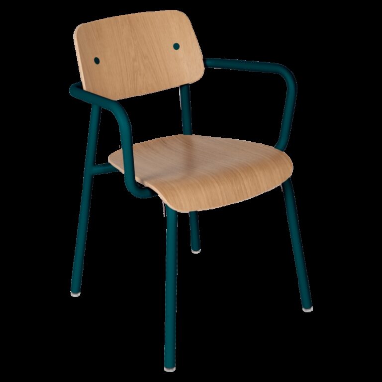 FERMOB - Fauteuil avec accoudoirs bridge FERMOB Studie chêne en bois et métal - 25 coloris