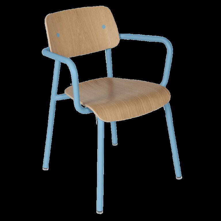 FERMOB - Fauteuil avec accoudoirs bridge FERMOB Studie chêne en bois et métal - 25 coloris