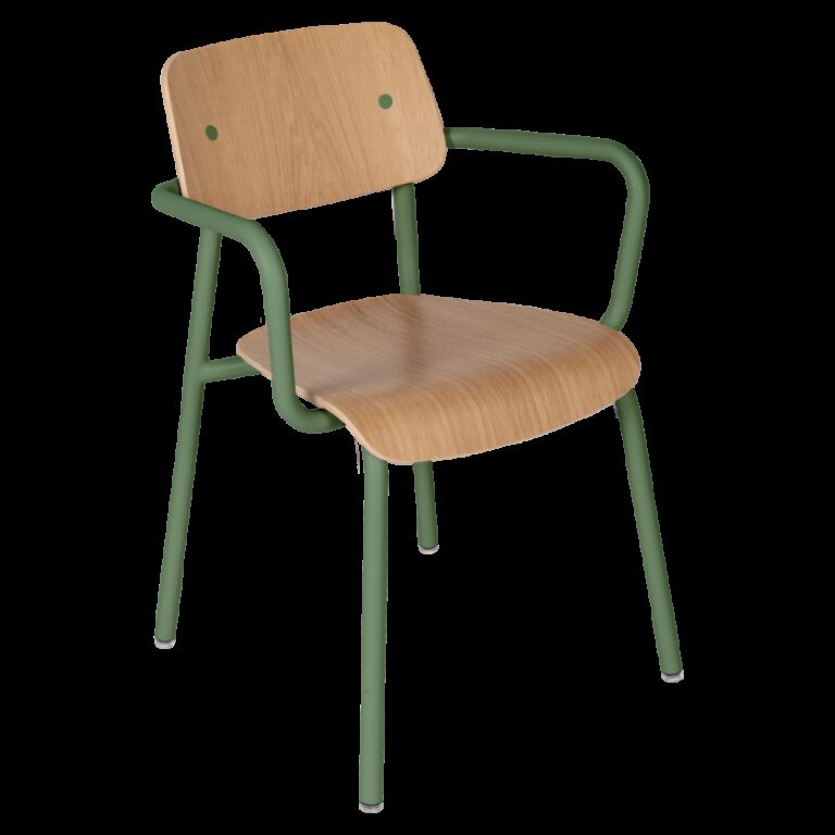 FERMOB - Fauteuil avec accoudoirs bridge FERMOB Studie chêne en bois et métal - 25 coloris