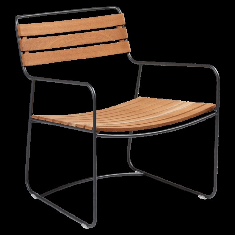 FERMOB - Fauteuil avec accoudoirs FERMOB Surprising Teck en bois et métal - 25 coloris