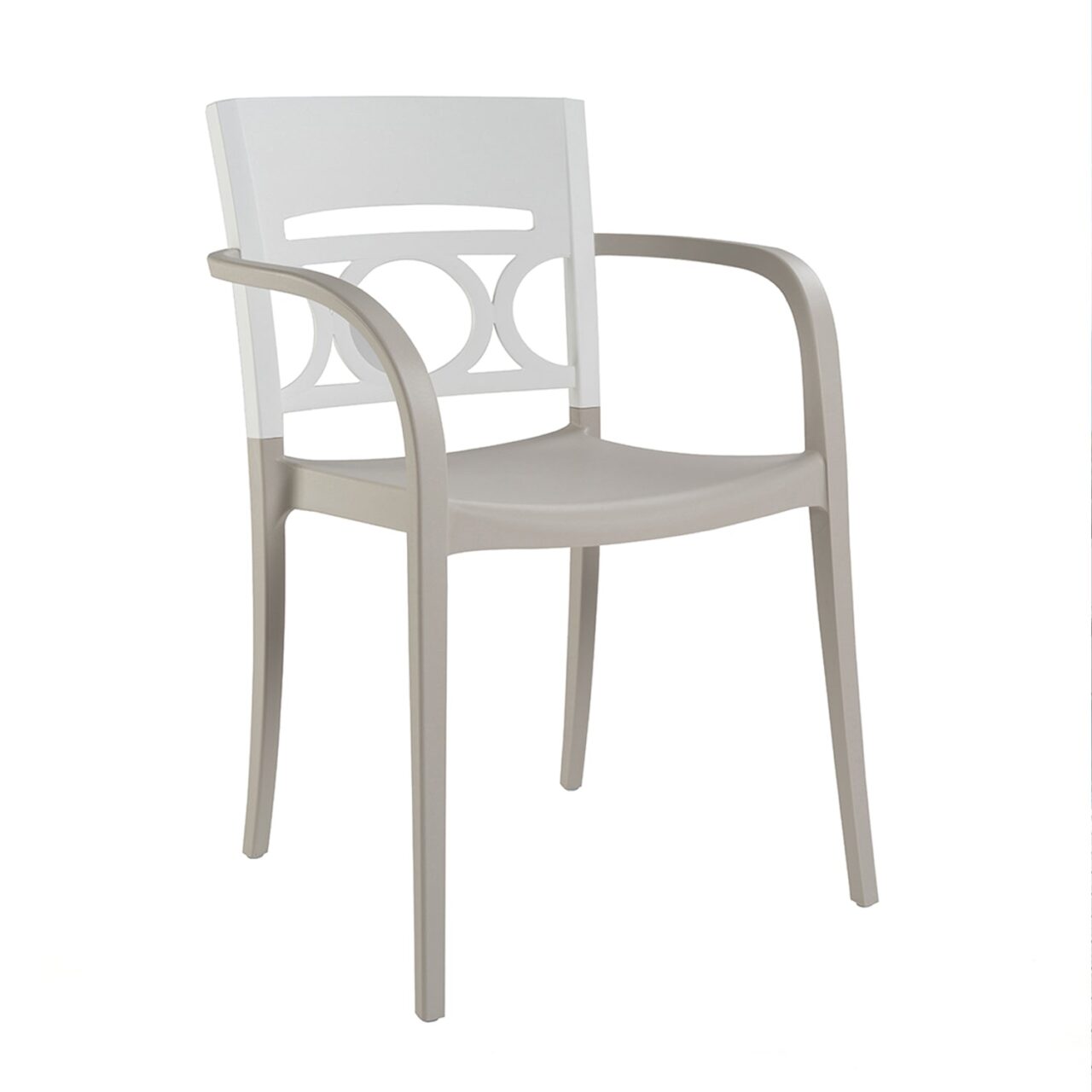 fauteuil moon beige blanc.1 Grosfillex - Fauteuil intérieur et extérieur Moon – Blanc