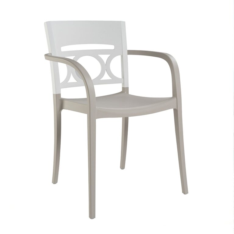 fauteuil moon beige blanc.1 Grosfillex - Fauteuil intérieur et extérieur Moon – Blanc