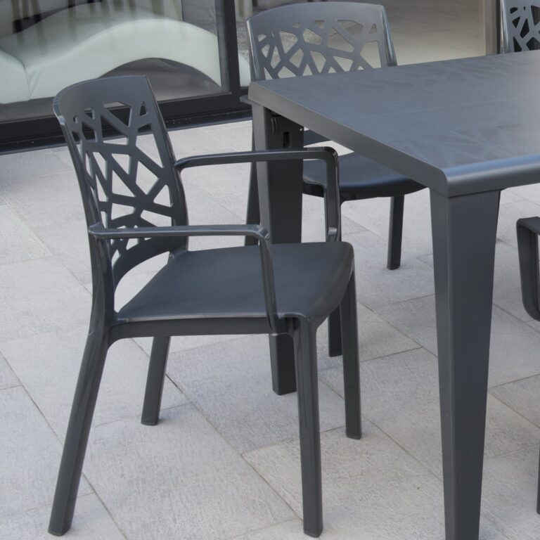 Grosfillex - Fauteuil extérieur résine Stuart – Blanc