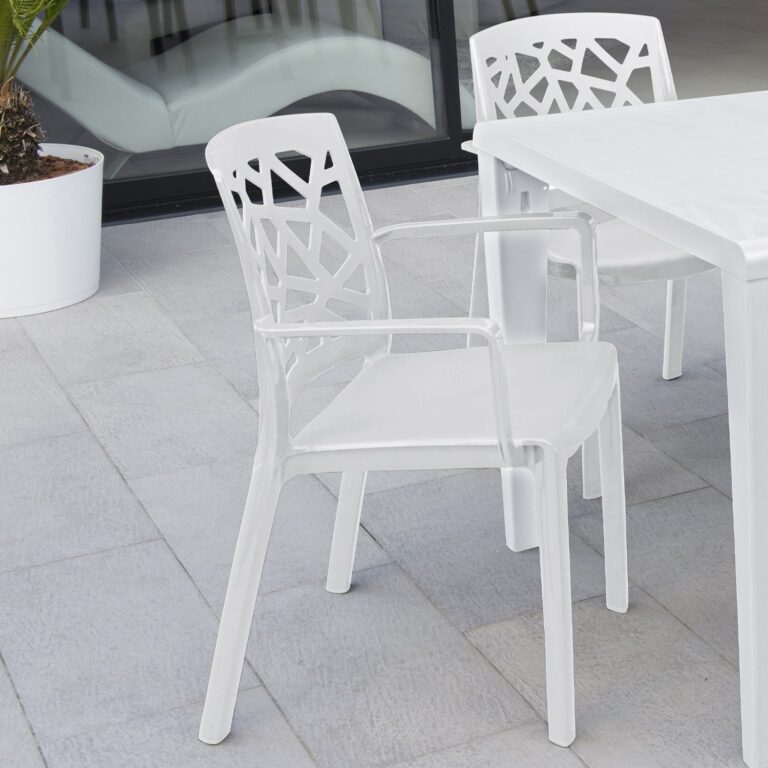Grosfillex - Fauteuil extérieur résine Stuart – Blanc