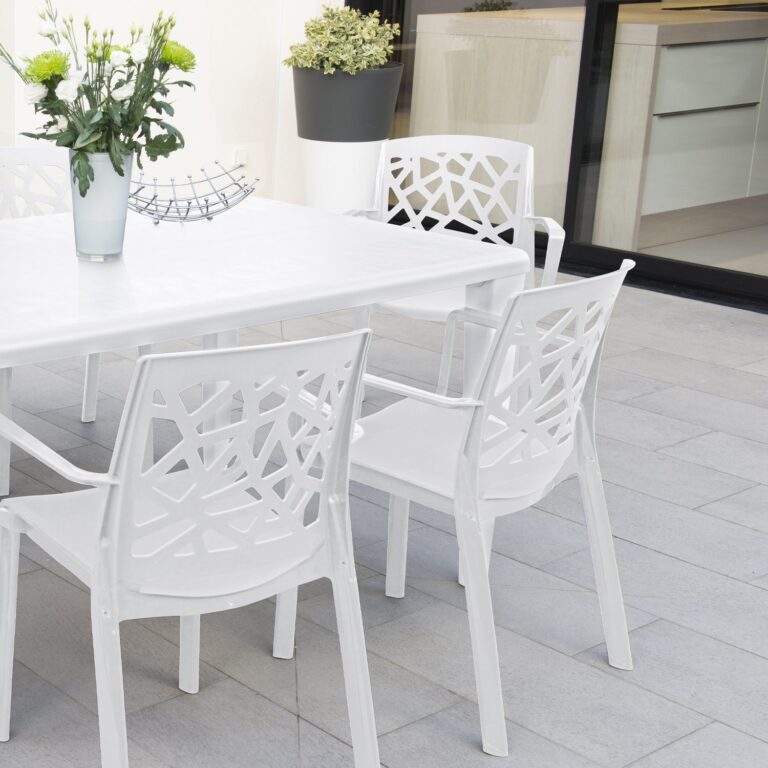 Grosfillex - Fauteuil extérieur résine Stuart – Blanc