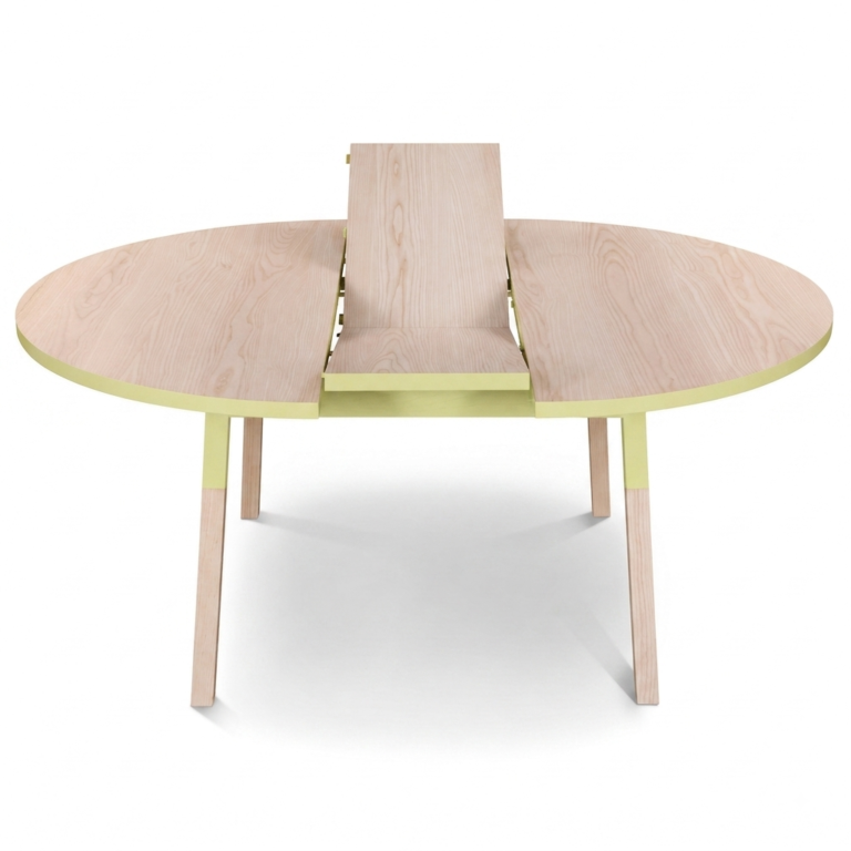 MON PETIT MEUBLE FRANÇAIS - Table ronde extensible bois massif ÉGÉE • rallonge intégrée • Ø 130 à 150 cm