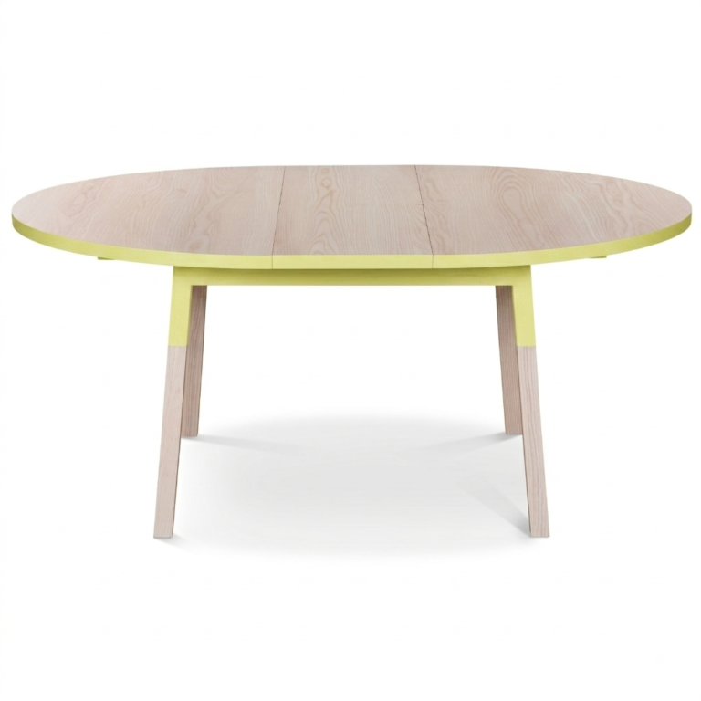 MON PETIT MEUBLE FRANÇAIS - Table ronde extensible bois massif ÉGÉE • rallonge intégrée • Ø 130 à 150 cm