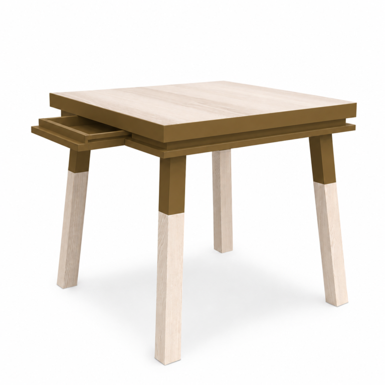 MON PETIT MEUBLE FRANÇAIS - Table carrée fixe en bois massif ÉGÉE - 11 couleurs