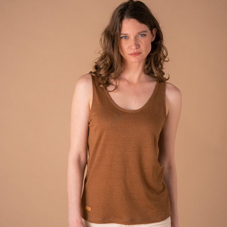 Le T-Shirt Propre - Le débardeur en lin français – Vieux rose / 2XL