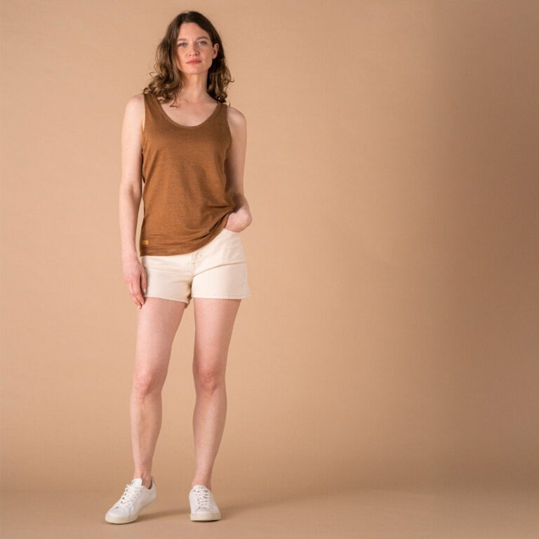 Le T-Shirt Propre - Le débardeur en lin français – Vieux rose / 2XL