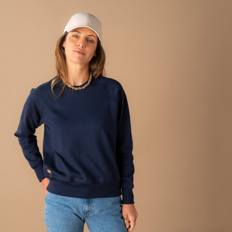 le sweat en coton bio bleu marine 3 Le T-Shirt Propre - Le Sweat en coton bio – Terre de sienne / 2XL