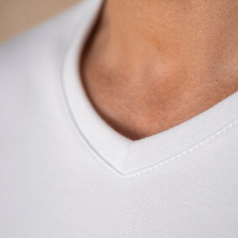Le T-Shirt Propre - Le t-shirt en coton bio ML - Col V – Gris chiné / 3XL