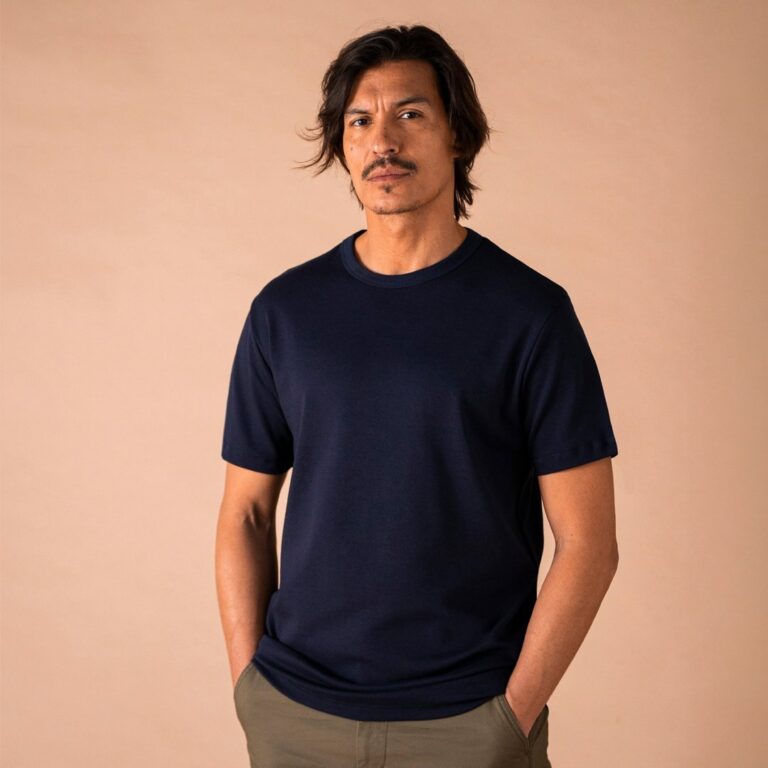 Le T-Shirt Propre - Le t-shirt en coton bio – Bleu chiné / 3XL