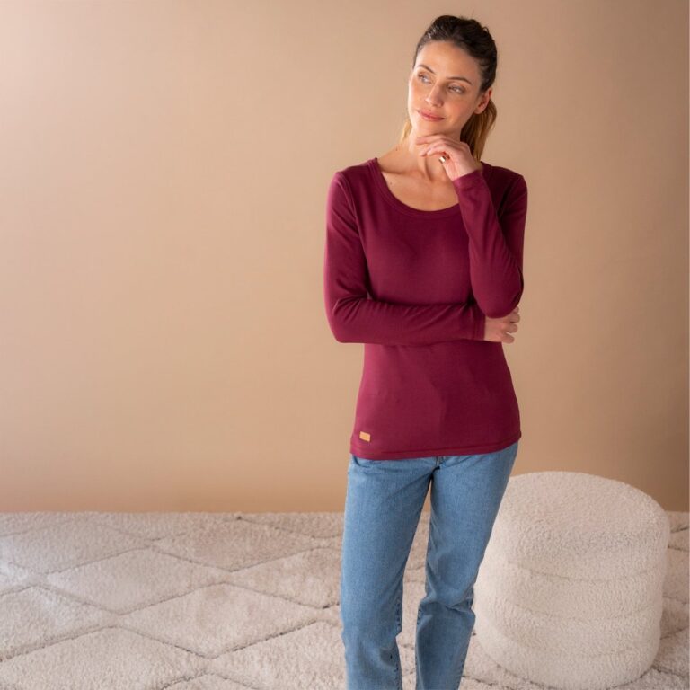 Le T-Shirt Propre - Le t-shirt en coton bio ML – Bleu chiné / 2XL