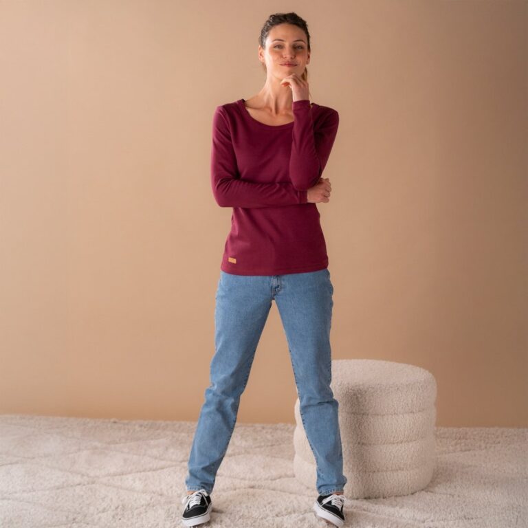 Le T-Shirt Propre - Le t-shirt en coton bio ML – Bleu chiné / 2XL
