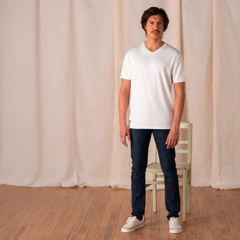 Le T-Shirt Propre - Le t-shirt en coton bio - Col V – Bordeaux / 3XL