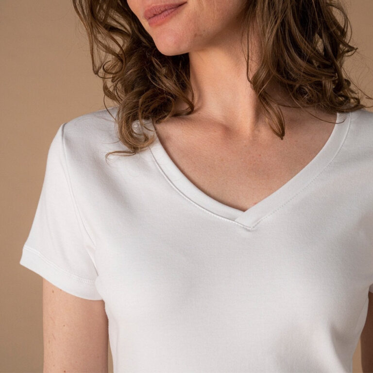 Le T-Shirt Propre - Le t-shirt en coton bio - Col V – Vieux rose / 2XL
