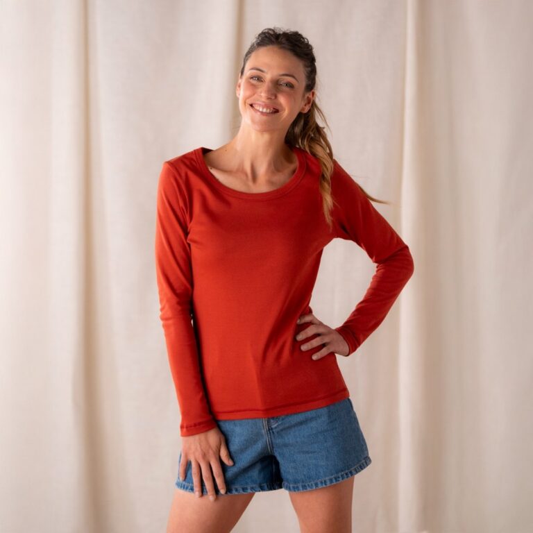 Le T-Shirt Propre - Le t-shirt en coton bio ML – Bleu chiné / 2XL