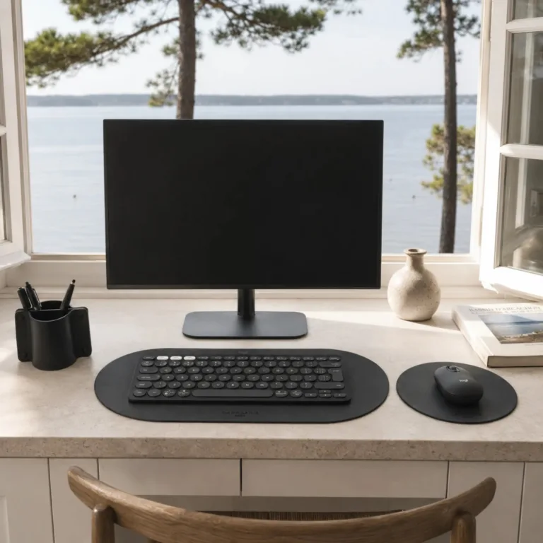 Darksails - Tapis de clavier en cuir noir